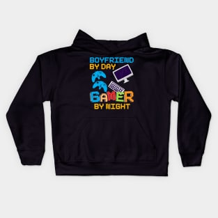 Boyfriend By Day Gamer By Night Kids Hoodie